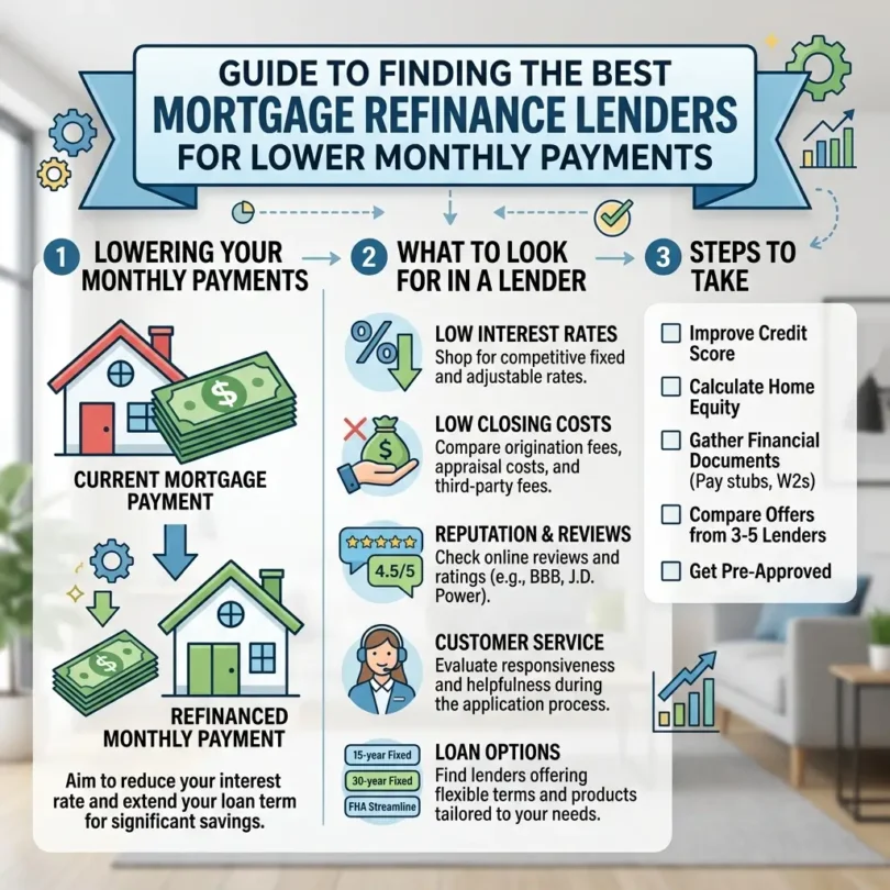 Best Mortgage Refinance Lenders for Lower Monthly Payments
